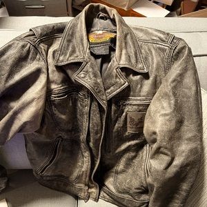 Harley Davidson, Vintage leather jacket. Gently used, Men’s Large bomber style.